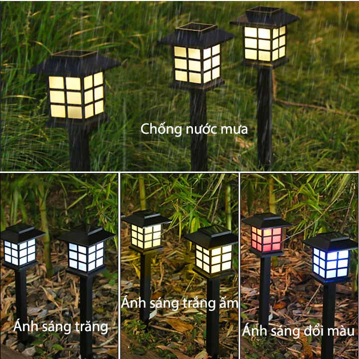 Đèn Led năng lượng mặt trời cắm sân vườn vỏ nhựa ABS