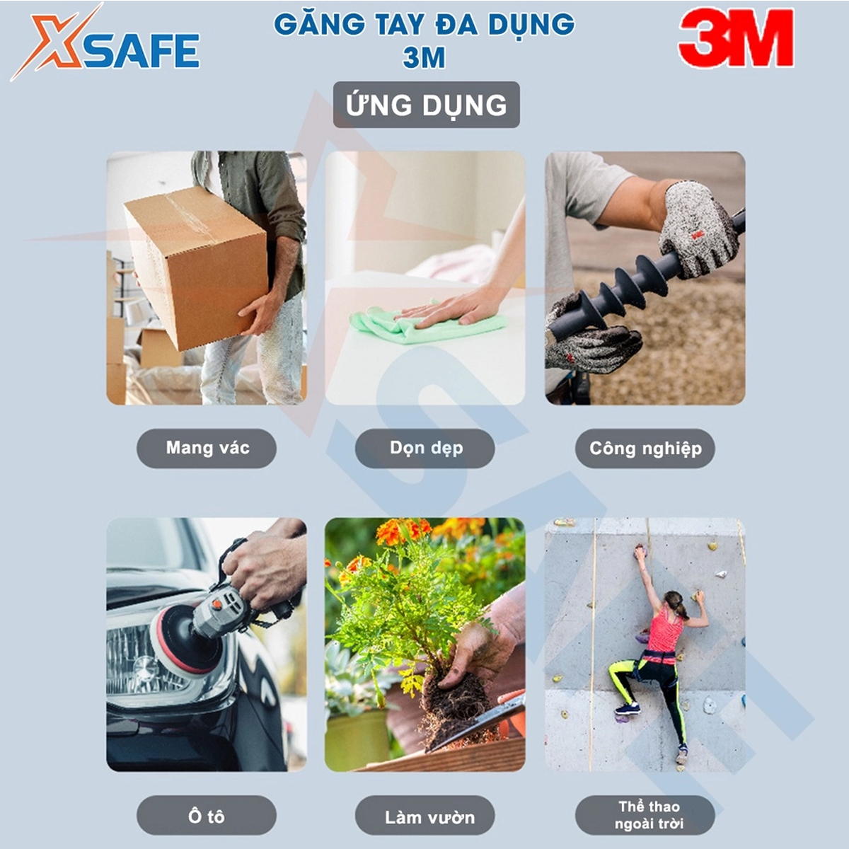 Găng tay đa dụng 3M-Mỹ Găng tay bảo hộ đa năng làm vườn, khuân vác, sữa chữa, lái xe, bảo trì, thi công - Chính hãng