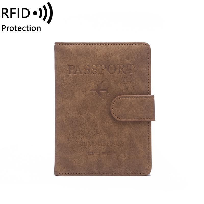 Ví da đựng hộ chiếu, visa đa năng công nghệ RFID chống trộm nhiều ngăn cao cấp có khóa nam châm PP5 - Rockcow