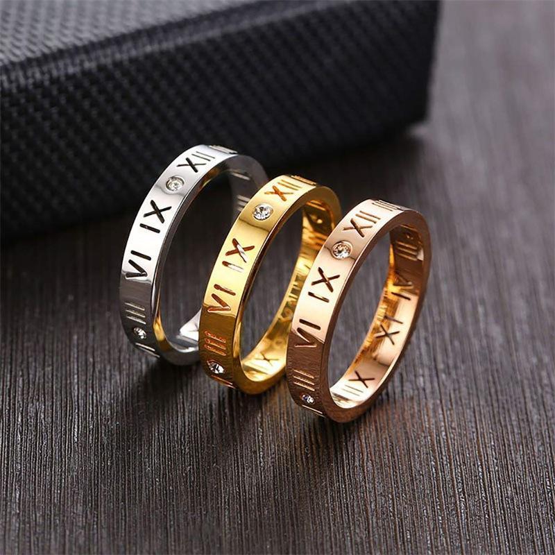 Nhẫn titan nữ thời trang cao cấp số la mã cách điệu thép không gỉ titanium trangsucpt 3 màu NNUT39