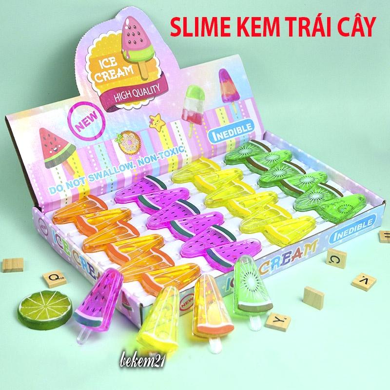 (4 MẪU) SLIME hình KEM TRÁI CÂY Hoa Quả nhiều mẫu cực đẹp thiết kế độc đáo ấn tượng Đồ chơi Slam Gudetama