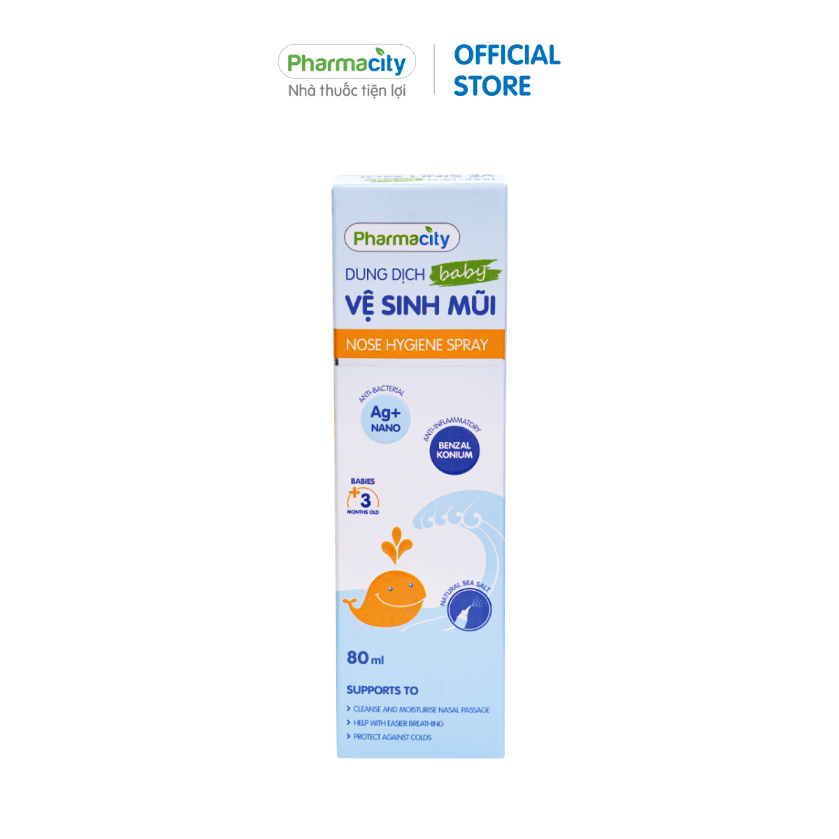 Dung dịch vệ sinh mũi kháng khuẩn cho trẻ em Nose Hygiene Spray Baby (80ml)