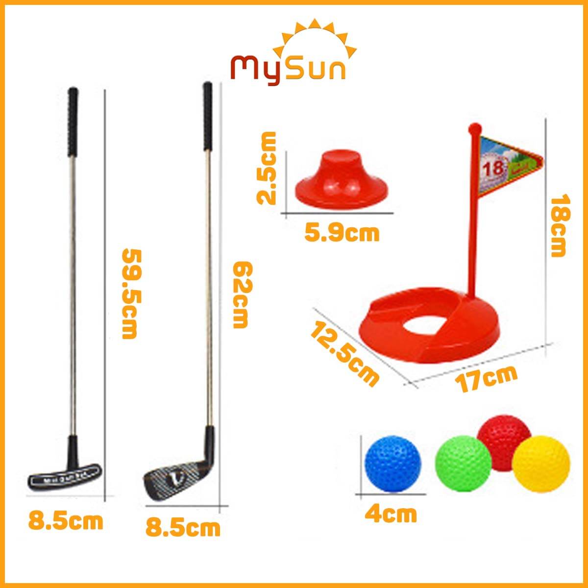 Bộ đồ chơi gậy đánh GOLF trẻ em cho bé vận động thể thao trong nhà ngoài trời MySun