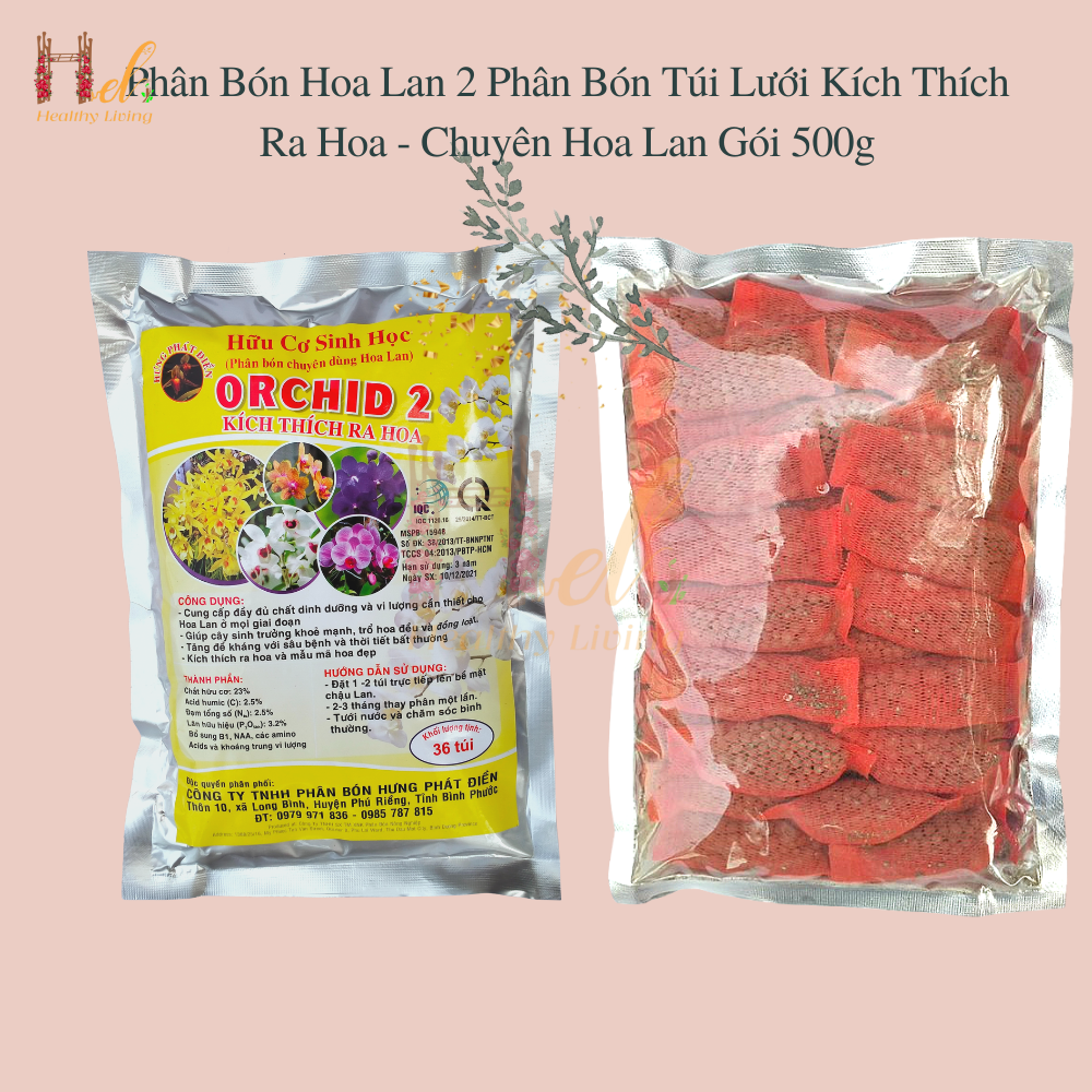 Phân Bón Hoa Lan 2 Phân Bón Túi Lưới Kích Thích Ra Hoa - Chuyên Hoa Lan Gói 500g