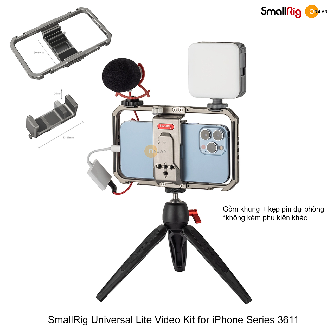 SmallRig Khung quay Vlog Kim Loại cho i-Phone code 3611