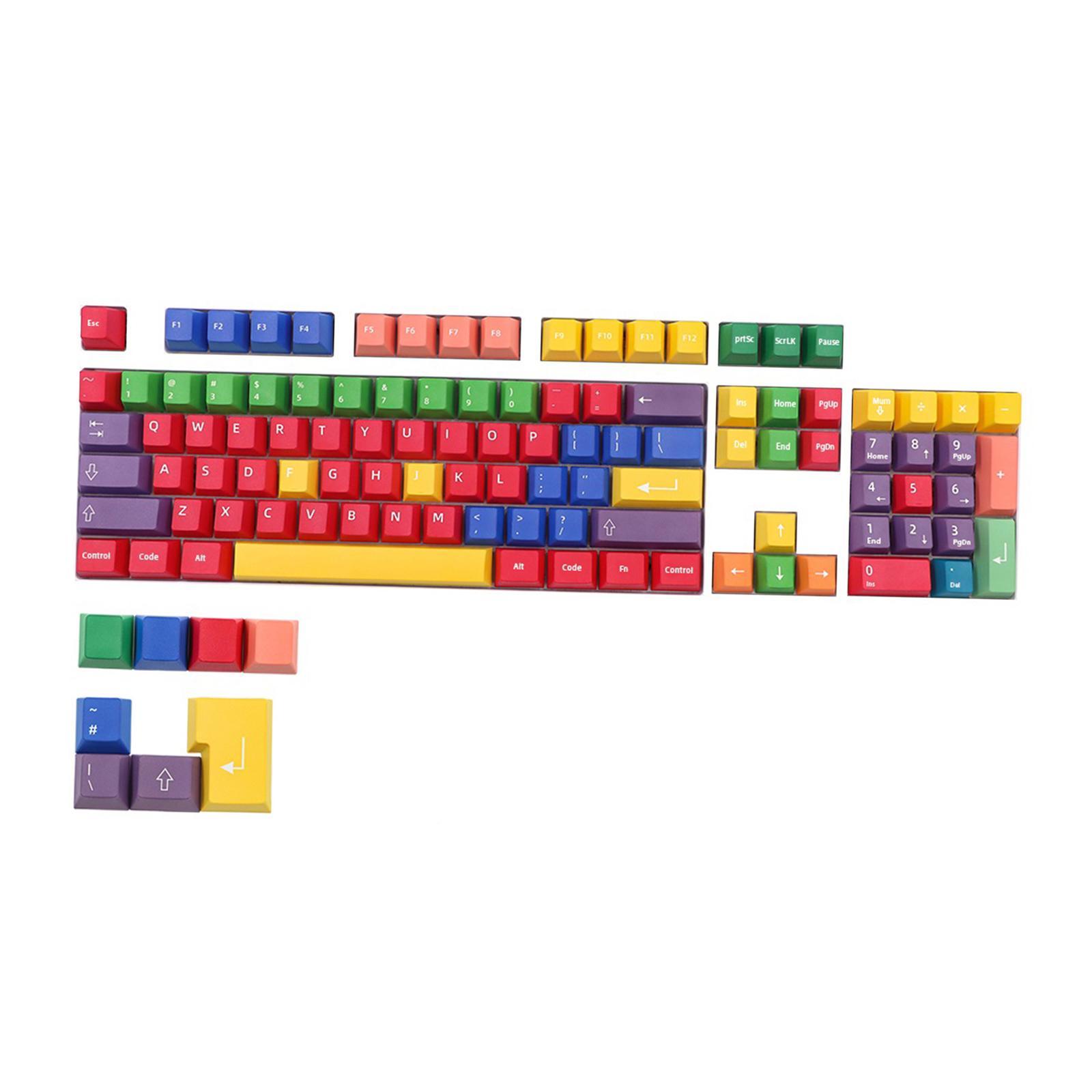 112-Key Colorful Keycaps  DIY Keyboard for Cherry  61 64 98 104 Keys