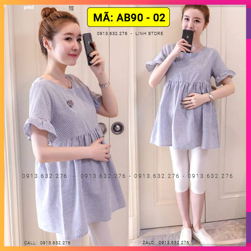 Áo Bầu Hàn Quốc, Áo Bầu Đẹp, Áo Bầu Babydoll giấu bụng