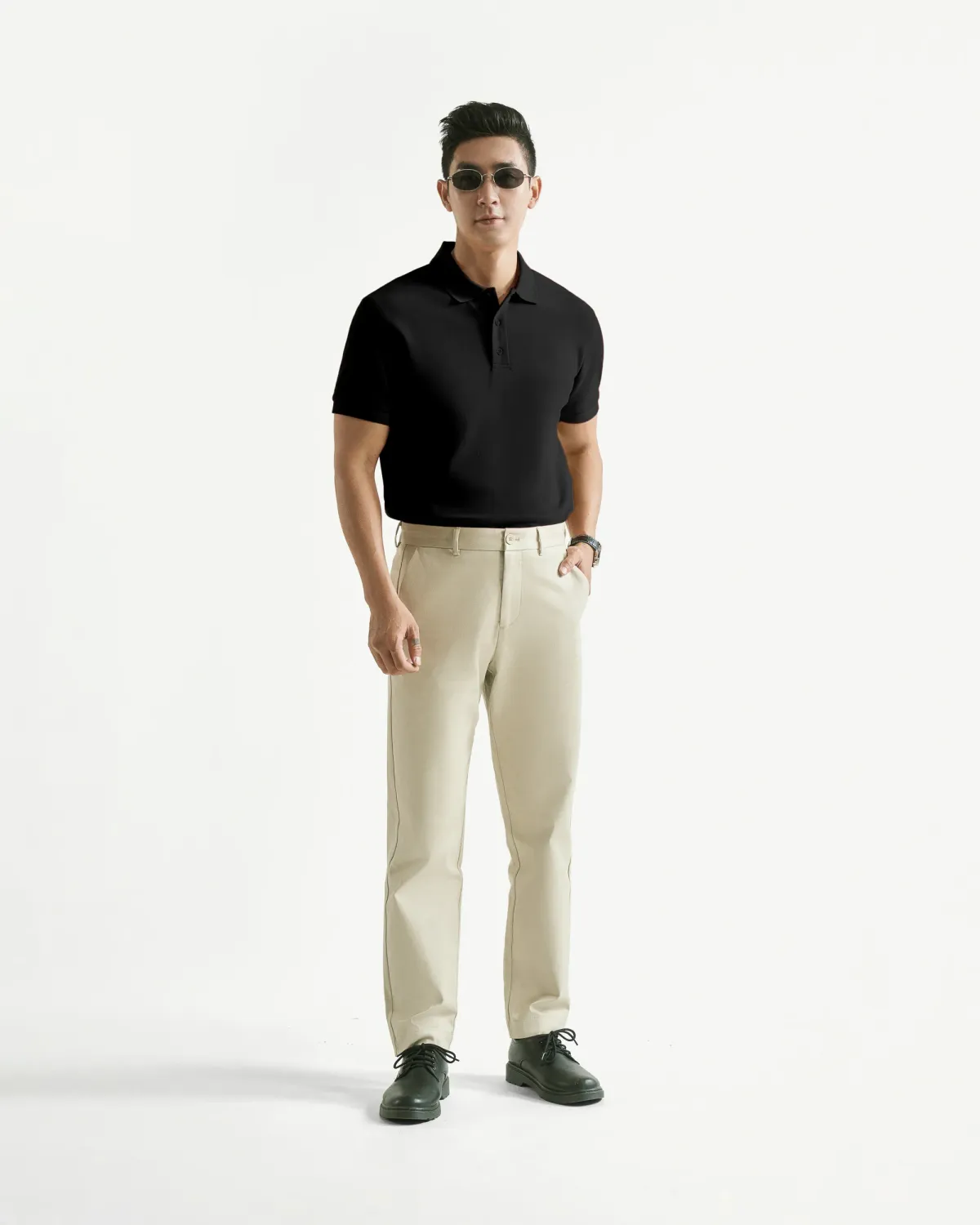 Áo polo tay ngắn nam trơn màu . Form Fitted - RT 10S25POL024 | ROUTINE CÀ MAU