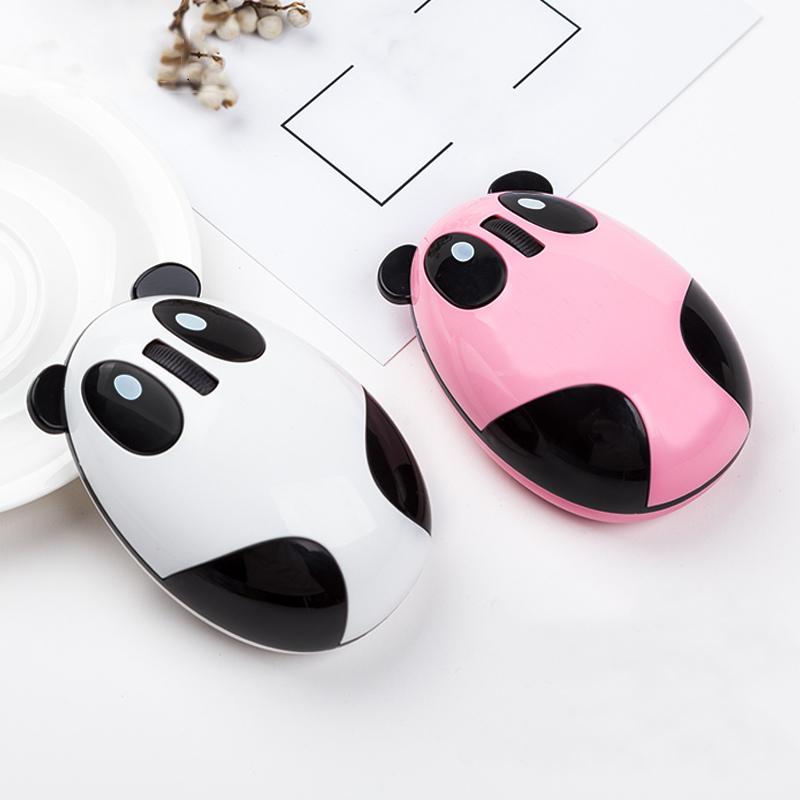 Im Lặng Không Dây Sạc Chuột Quang Công Thái Chuột Máy Tính Hình Gấu Trúc Dễ Thương Hình Hồng USB Chuột Cho Bé Gái Kid Laptop Macbook