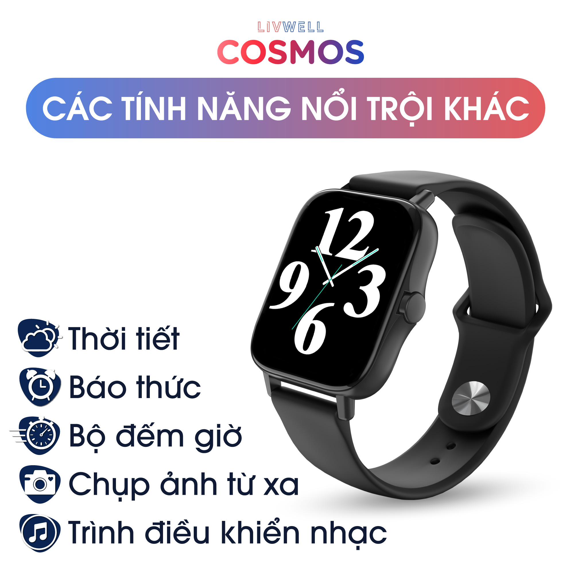 Đồng Hồ Thông Minh LivWell Cosmos - Hàng Chính Hãng - Bảo Hành 12 Tháng 1 Đổi 1