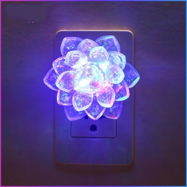 Đèn Led hình hoa sen phát sáng 7 màu - dùng làm đèn ngủ trang trí bàn thờ