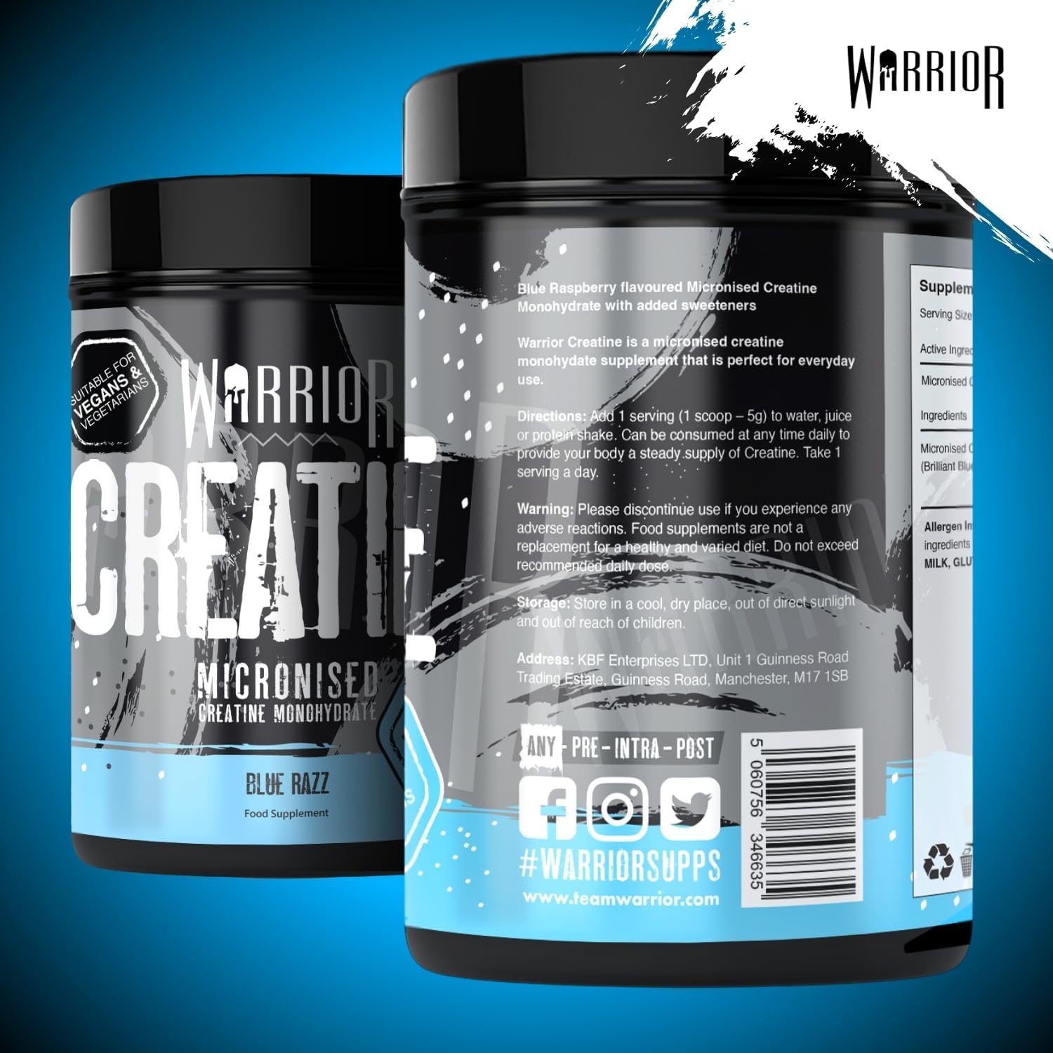 Warrior Creatine 500g - Hỗ Trợ Tăng Sức Mạnh, Sức Bền Năng Lượng Pre Workout, Bổ Sung Trước Khi Tập Của Anh