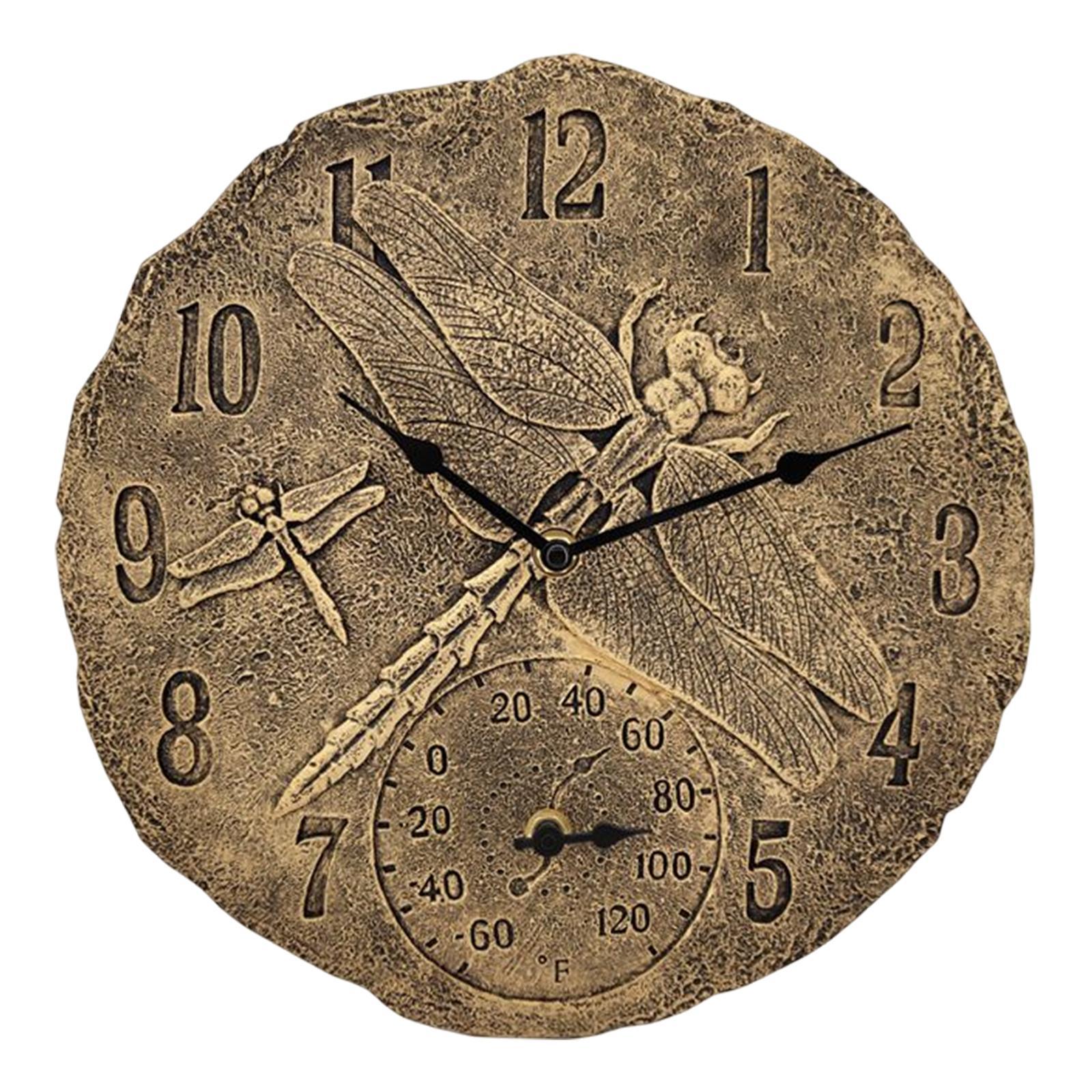 12inch Wall Clock Waterproof Indoor Outdoor with Temperature Display