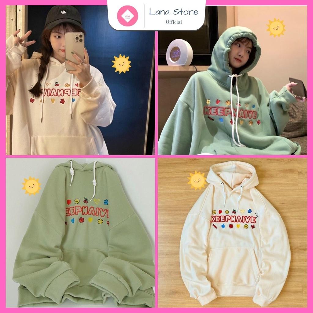 Áo Hoodie Nỉ Bông Unisex Thêu KeepNaive Siêu Xinh