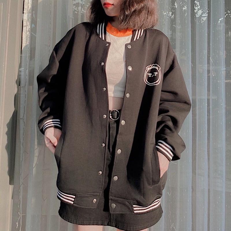 Áo khoác BOMBER F Tay dài form rộng Ulzzang ️/Nam nữ unisex ️ Jaystoree