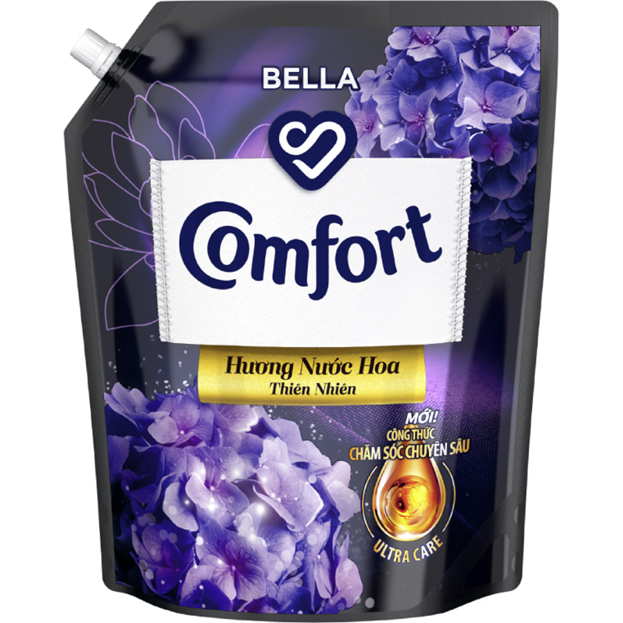 Nước xả làm mềm vải COMFORT Nước xả vải hương Bella Giữ màu, Bền Vải & Hương nước hoa thiên nhiên 3.8L