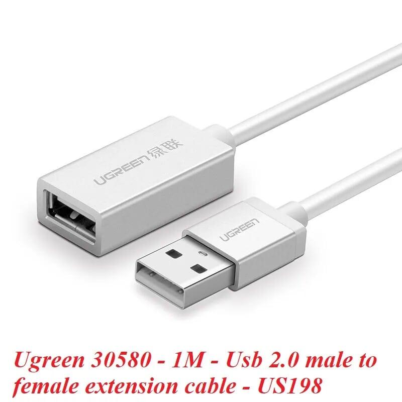 Ugreen UG30580US198TK 1M màu Trắng Cáp tín hiệu nối dài USB 2.0 vỏ nhựa - HÀNG CHÍNH HÃNG