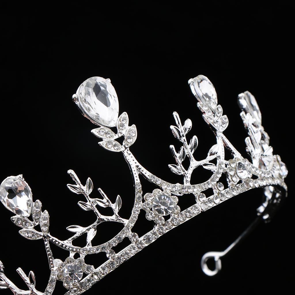 Elegant Rhinestone Leaves Tiara Crown Headband Wedding Birthday Party Tiara