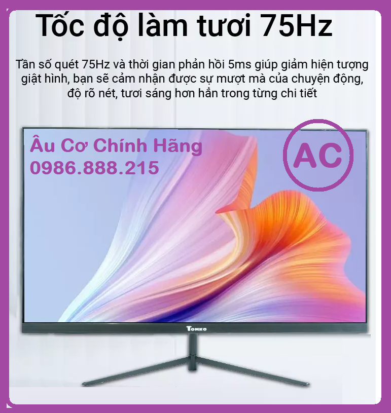 Màn hình máy tính Tomko T2721F 27 inch Full 3 viền IPS 75Hz (HDMI+VGA+DC) - siêu rẻ siêu chất lượng - Hàng chính hãng