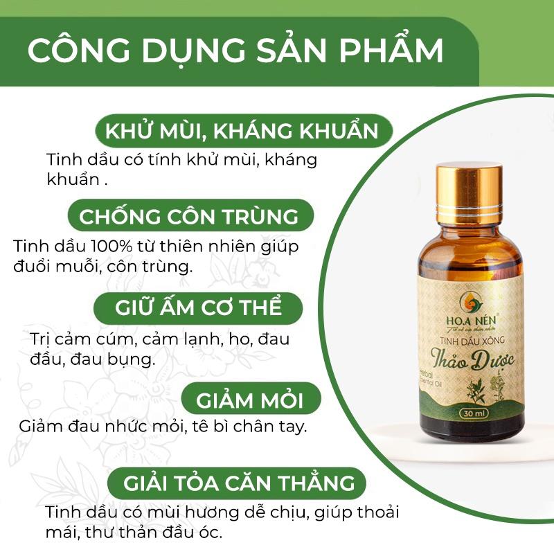 Tinh dầu xông thảo dược Hoa Nén - Xông tinh dầu giải cảm, tốt cho sức khỏe 10ml - 30ml