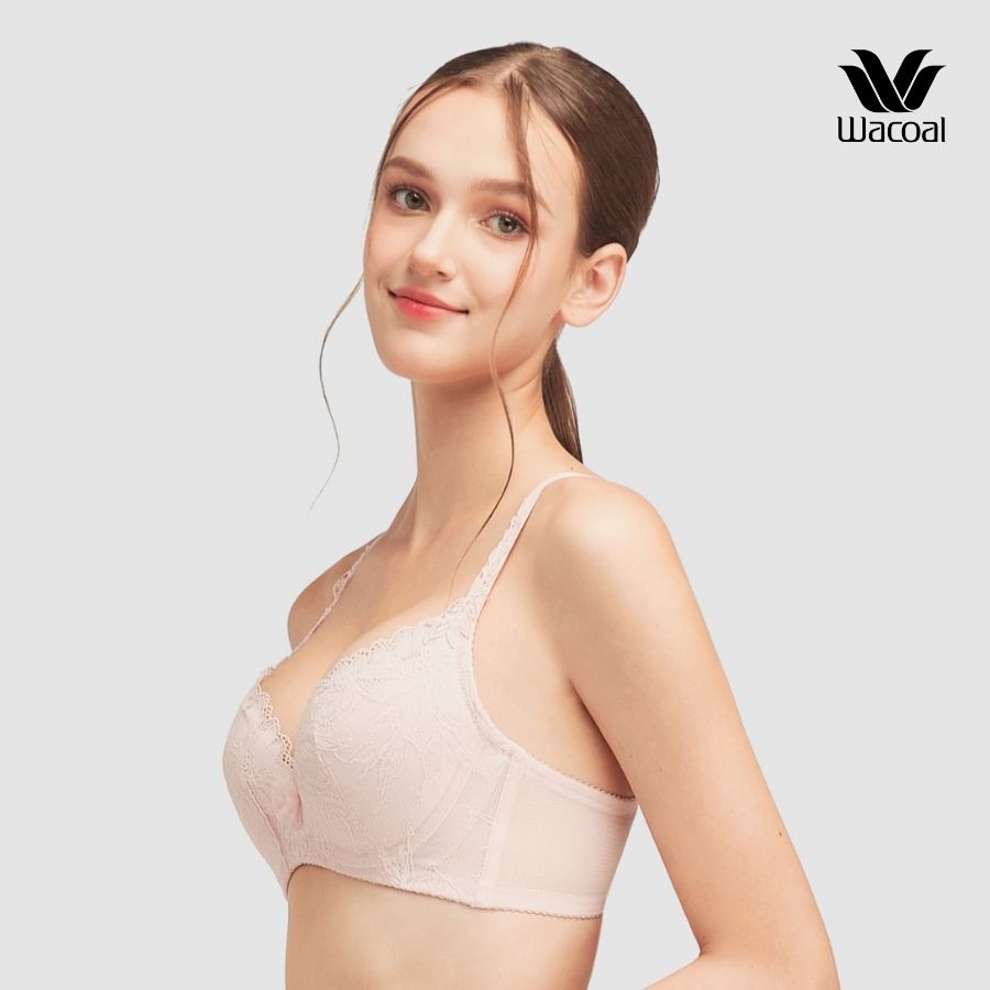 Áo lót Wacoal có gọng IHB4505 nâng ngực vừa, mút mỏng 1cm, có khe nhét mút, ren thêu