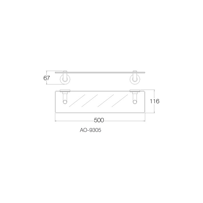 Kệ kính 50cm - INOX SUS 304 AO-9305