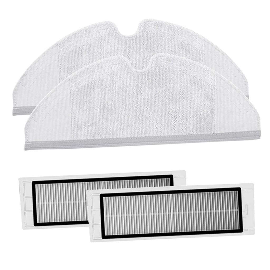 2pcs Mopping Pad + 2pcs HEPA Filter for  Robot Vacuum Cleaner