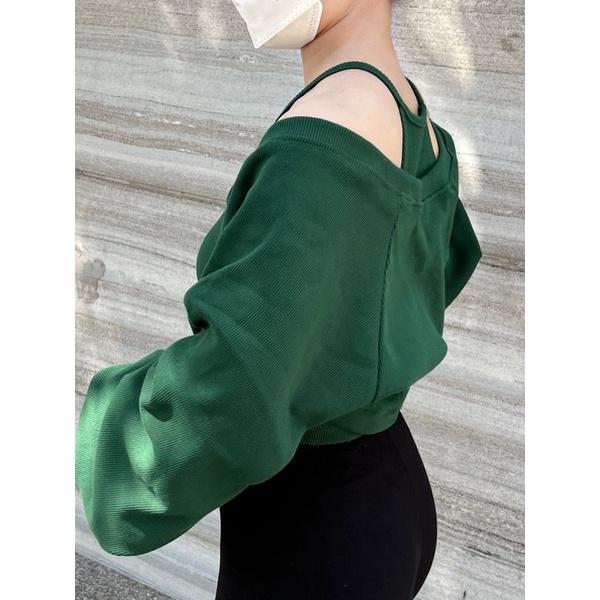 SET áo khoác yếm croptop chất bo gân dày tôn dáng che khuyết điểm bắp tay to vai thô ơi