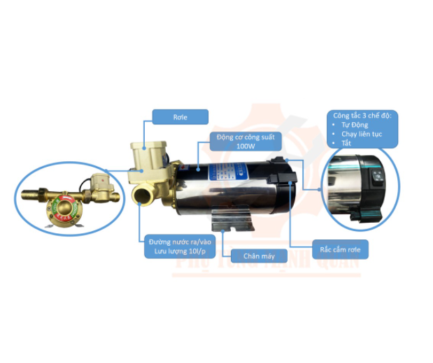 Máy Bơm Tăng Áp Tự Động Cho Máy Giặt, Nóng Lạnh