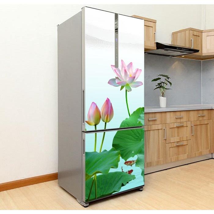 DECAL DÁN TỦ LẠNH MẪU SEN A ĐẸP - BỀN - SANG
