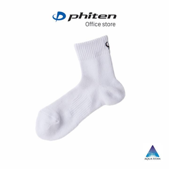 Tất thể thao cổ vừa Phiten sport socks semi long (2 đôi) AL907370/AL907373/AL907375/AL907470/AL907473 - Đen