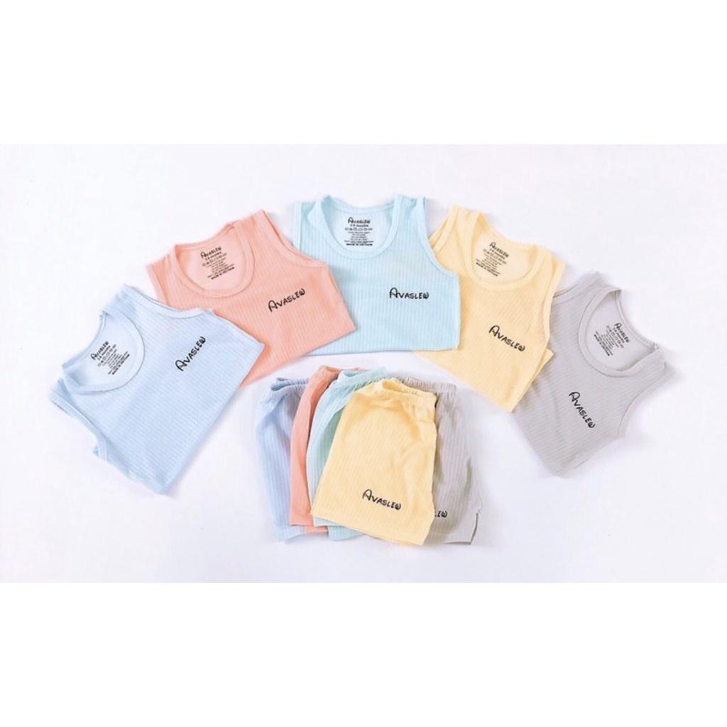 Bộ Ba Lổ Thun Tăm Gân Size Nhí Cho Bé Diện Vào Mùa Hè 3-13kg