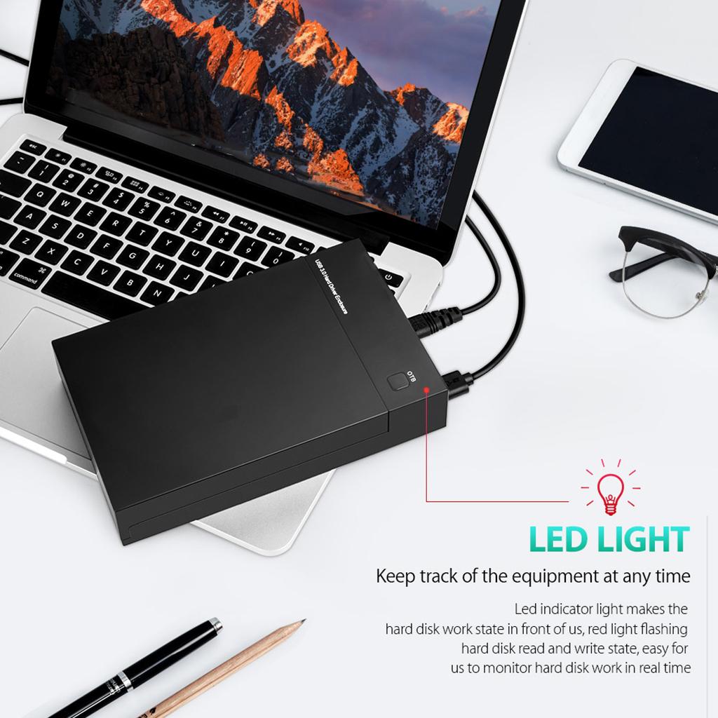 HDD SSD Case 3.5 2.5 SATA to USB 3.0 External Hard Drive Enclosure EU Plug