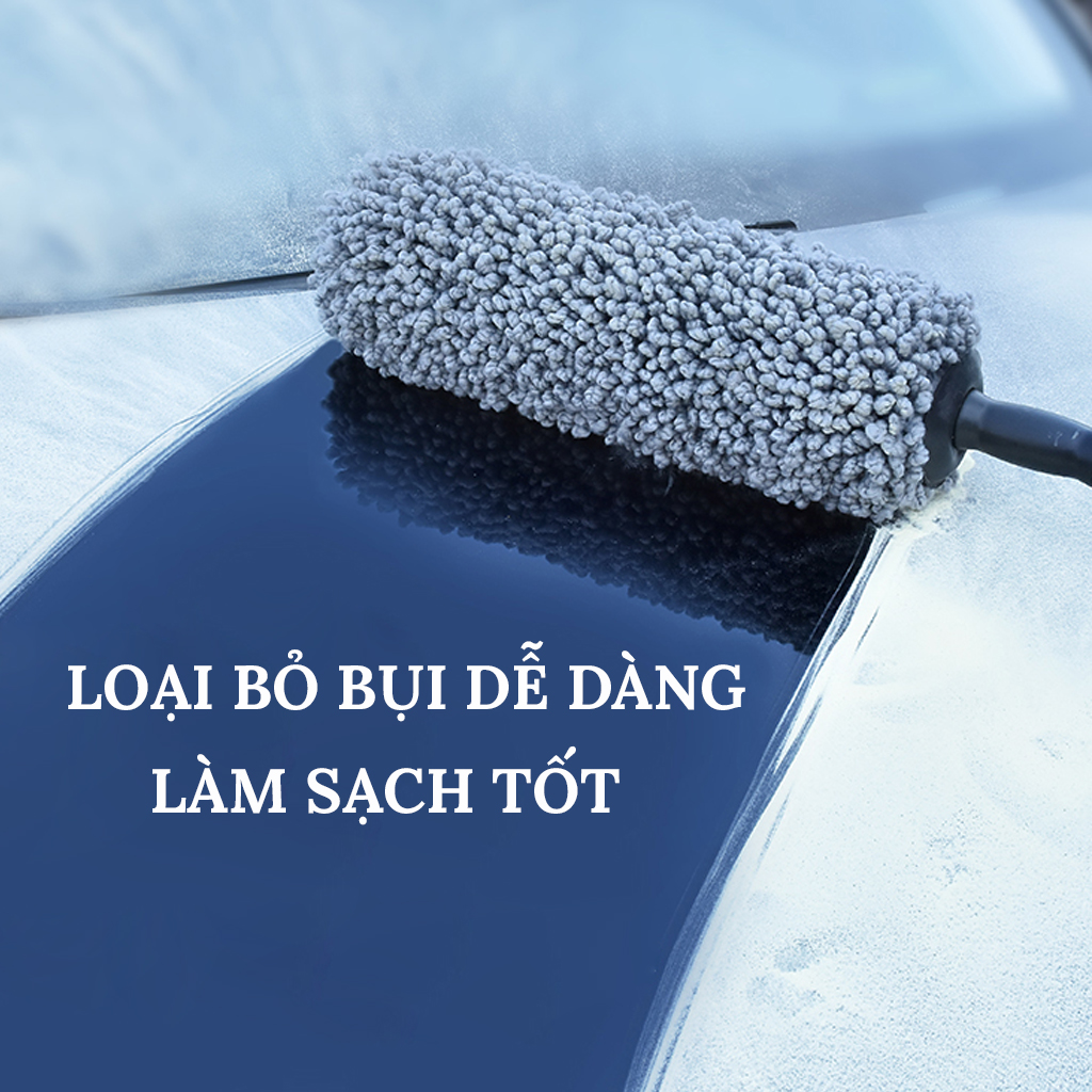 Chổi Lau Bụi Sợi Dầu Ô Tô Đa Năng Cán Điều Chỉnh – CHỔI TRÒN