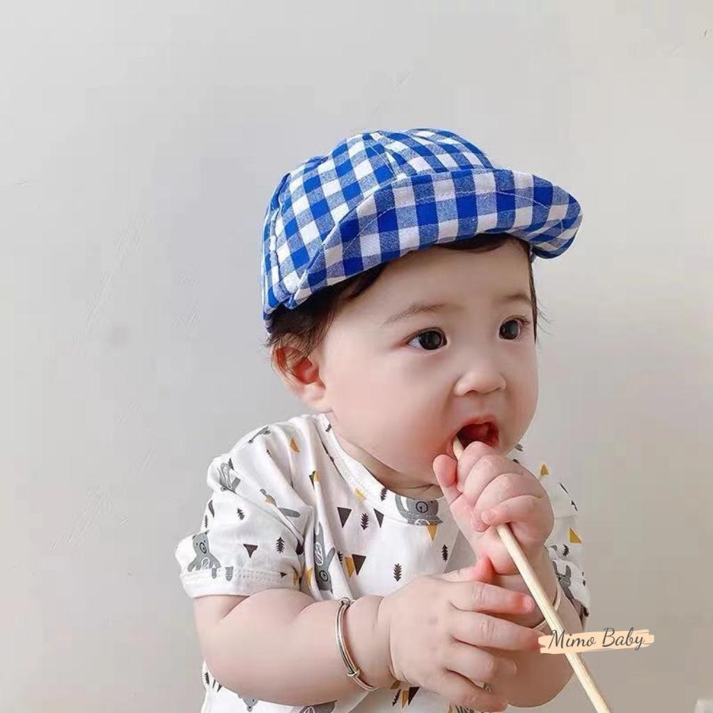 Mũ lưỡi trai mềm họa tiết kẻ caro cho bé MH126 Mimo Baby