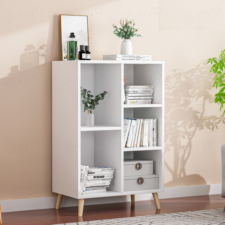 Kệ Sách Gỗ Đa Tầng FIVO Mã FB60 Màu Trắng, Nội Thất Lắp Ráp Đơn Giản, Chất Liệu MDF Phủ Melamine Chống Thấm Bề Mặt Cực Tốt, Có Kèm Tấm Lưng