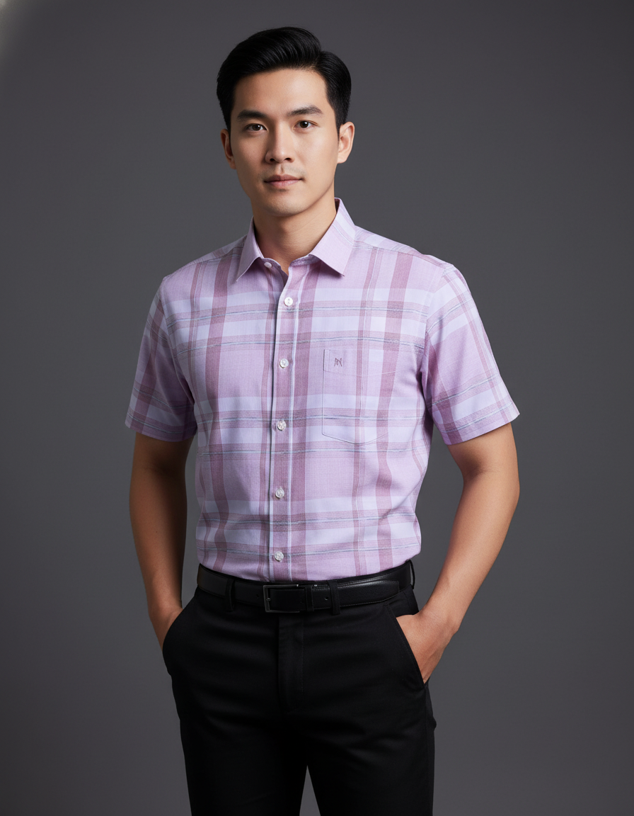 Áo sơ mi tay ngắn Khatoco (M-2XL)