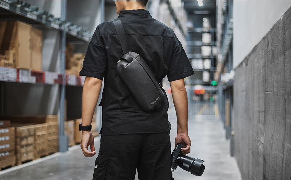 TÚI ĐEO THƯƠNG HIỆU TOMTOC LIGHTWEIGHT CODURA SLING BAG GRAY - HÀNG CHÍNH HÃNG