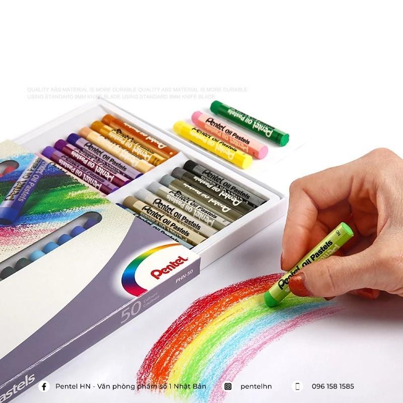 Sáp Màu Dầu Nhật Bản Pentel Oil Pastel PHN Bộ 12/16/25/36/50 Màu | Màu Sắc Tươi Sáng | An Toàn Không Độc Hại | Phấn Dầu