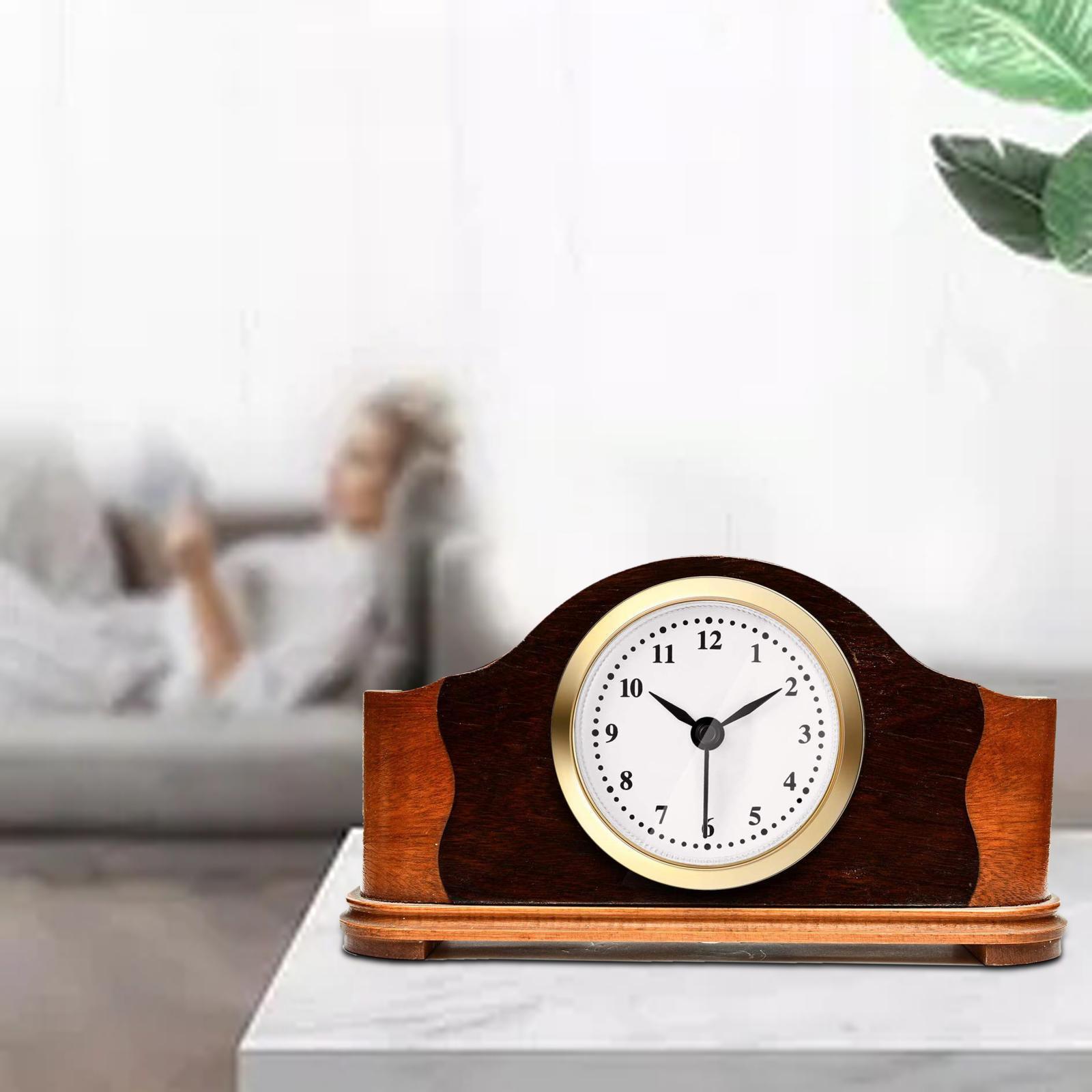 2xRound Quartz Clock Insert Wall Clock Movement Silent Bedroom Arabic Numeral