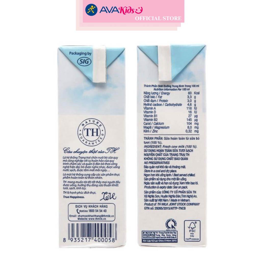 Thùng 48 hộp sữa tươi tiệt trùng TH true MILK không đường 180 ml (từ 1 tuổi)