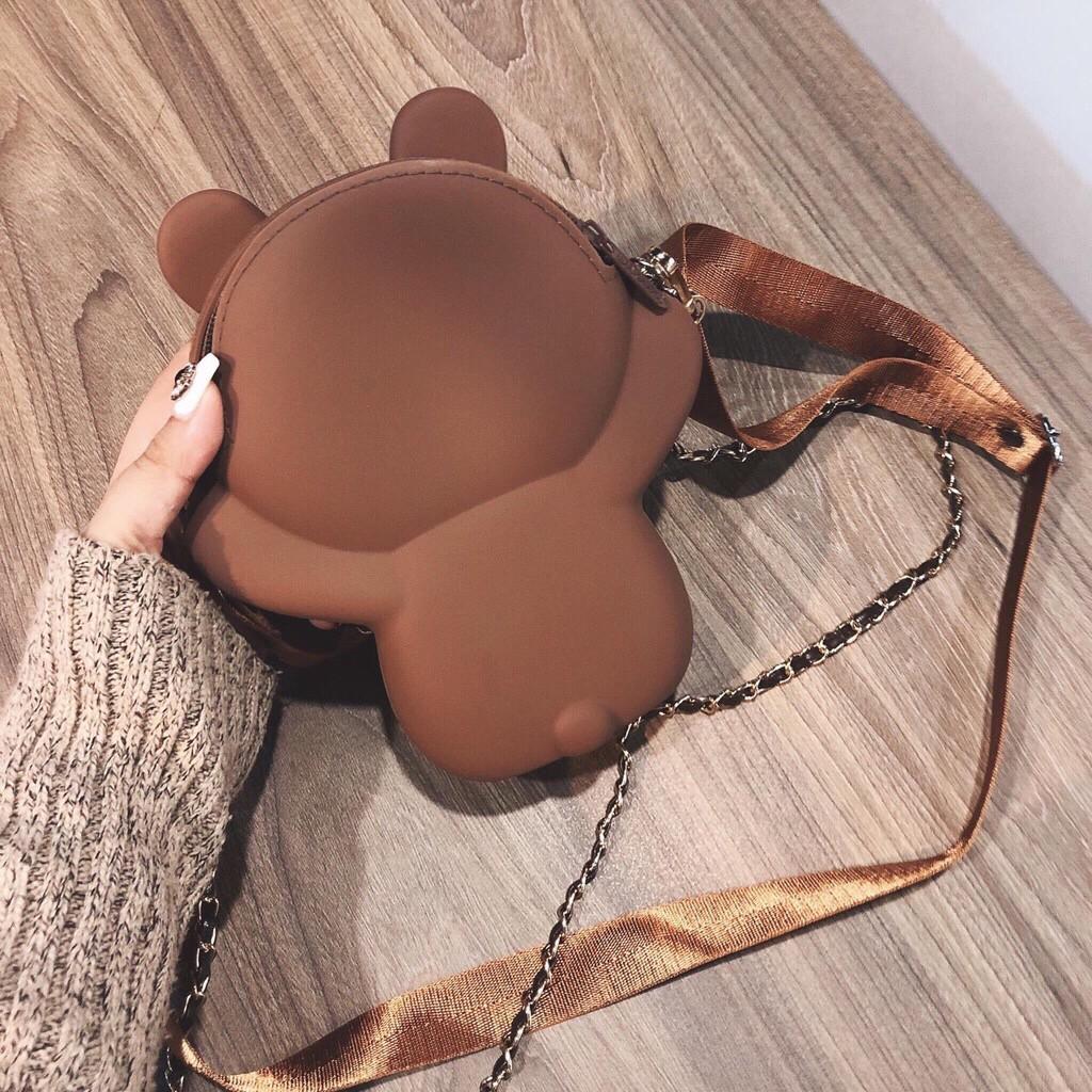 TÚI ĐEO CHÉO - BALO GẤU BROWN MỀM,MỊN,RẺ