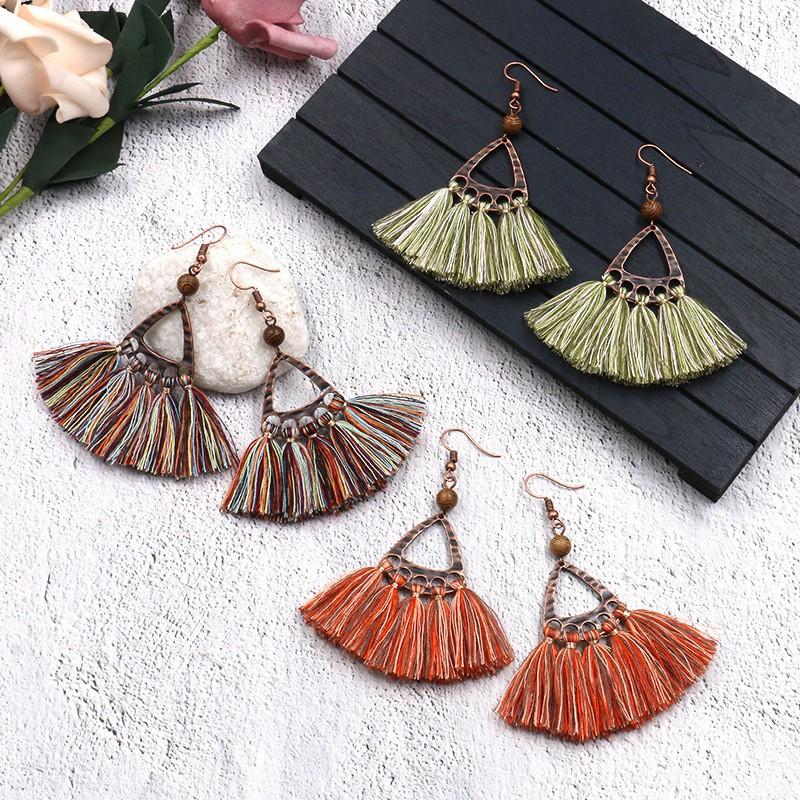 Bộ Sưu Tập Bông Tai Chỉ Thêu Phong Cách Boho - Khung Hình Quạt
