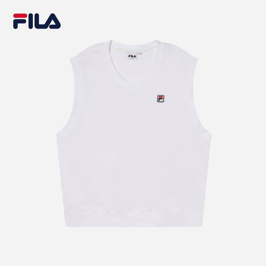 Áo đan ghi lê unisex Fila - FW2VTF1026X-WHI