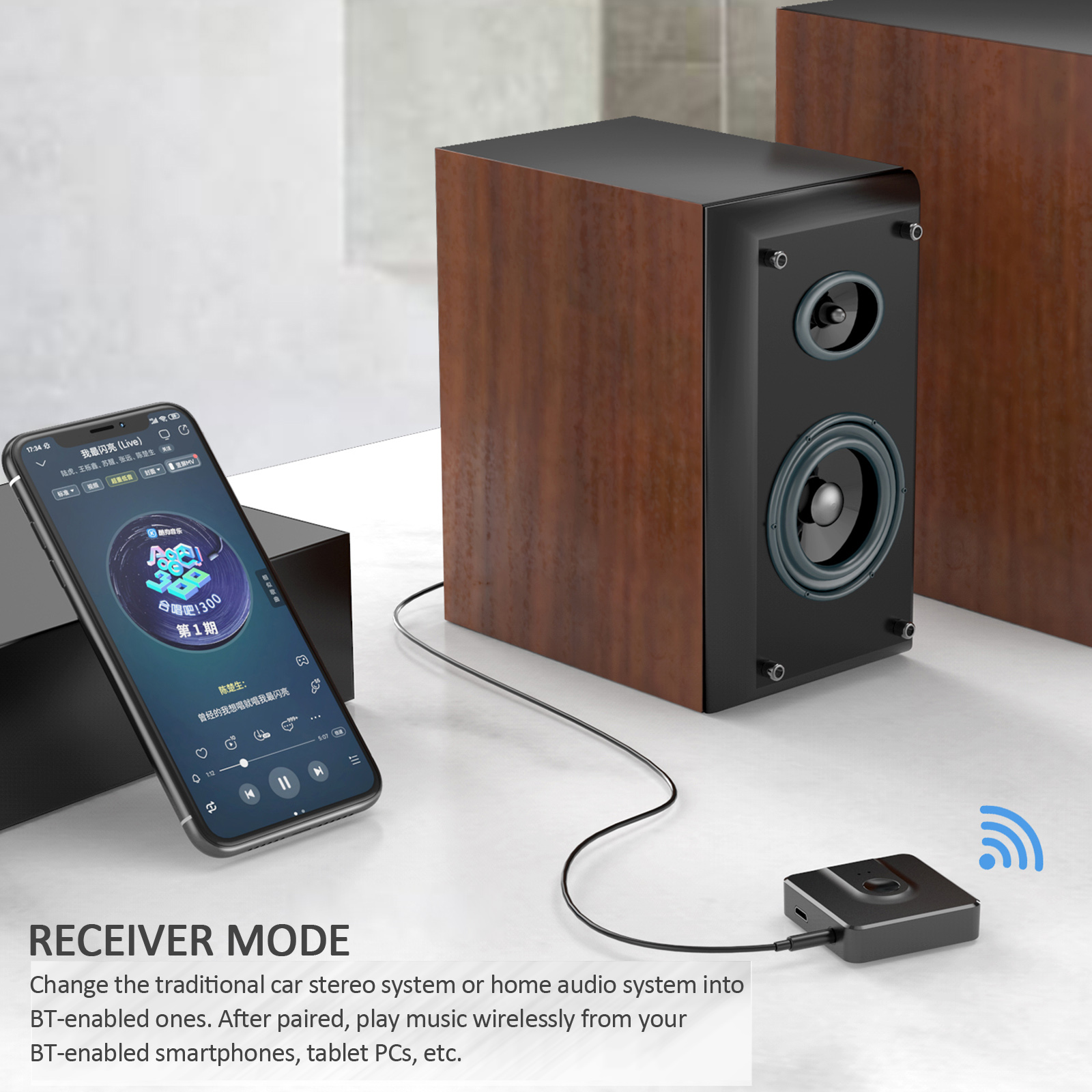 Bộ Chuyển Đổi Âm Thanh Không Dây BT-10 2 Trong 1 Bluetooth 5.0 Giắc 3.5mm AUX Cho TV Trên Ô Tô