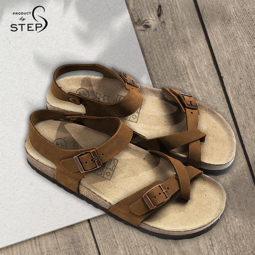 Giày đế trấu Unisex Da quai xỏ ngón