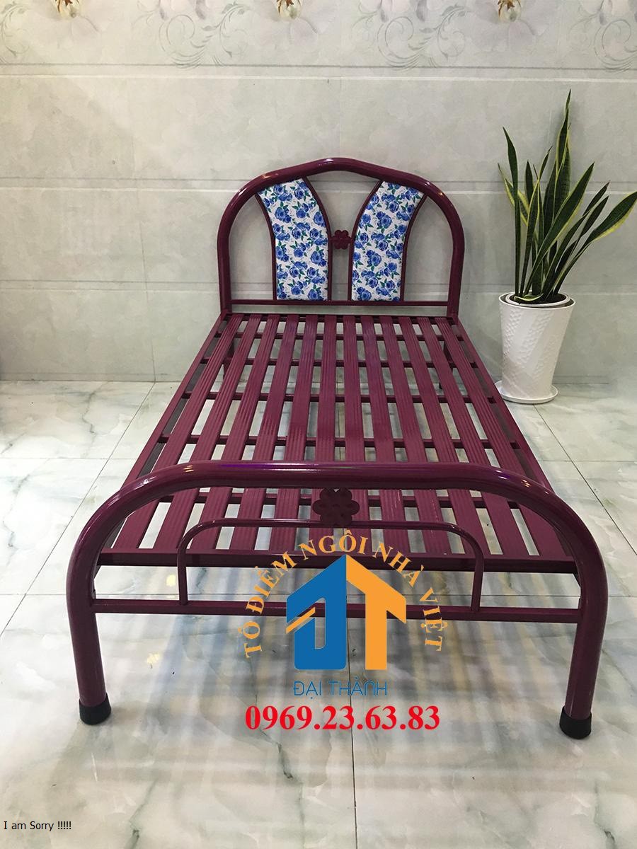 Giường sắt ngang 1m2 dài 2m