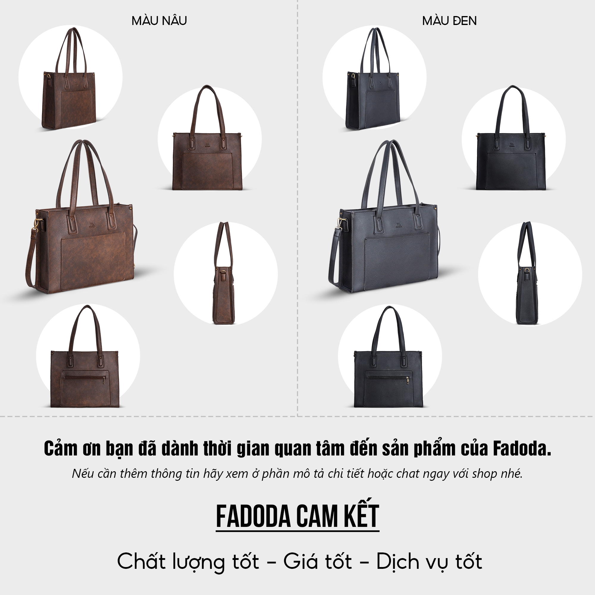 Túi xách công sở nữ thời trang hiện đại FADODA FTX2