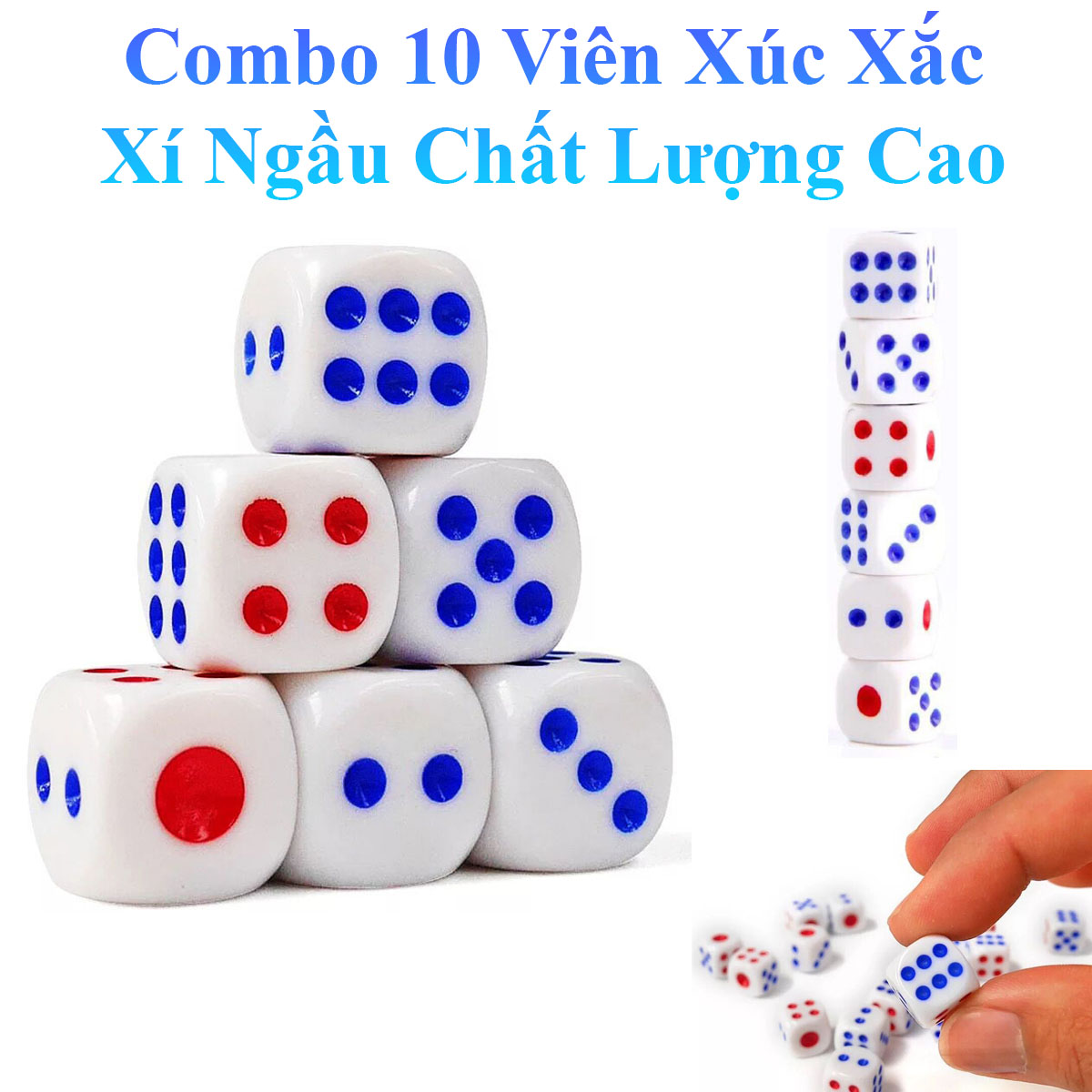 Combo 10 Viên Xúc Xắc Xí Ngầu Chất Lượng Cao