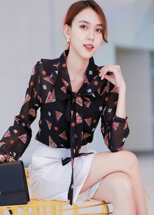 ÁO SƠ MI HỌA TIẾT TAM GIÁC A55656